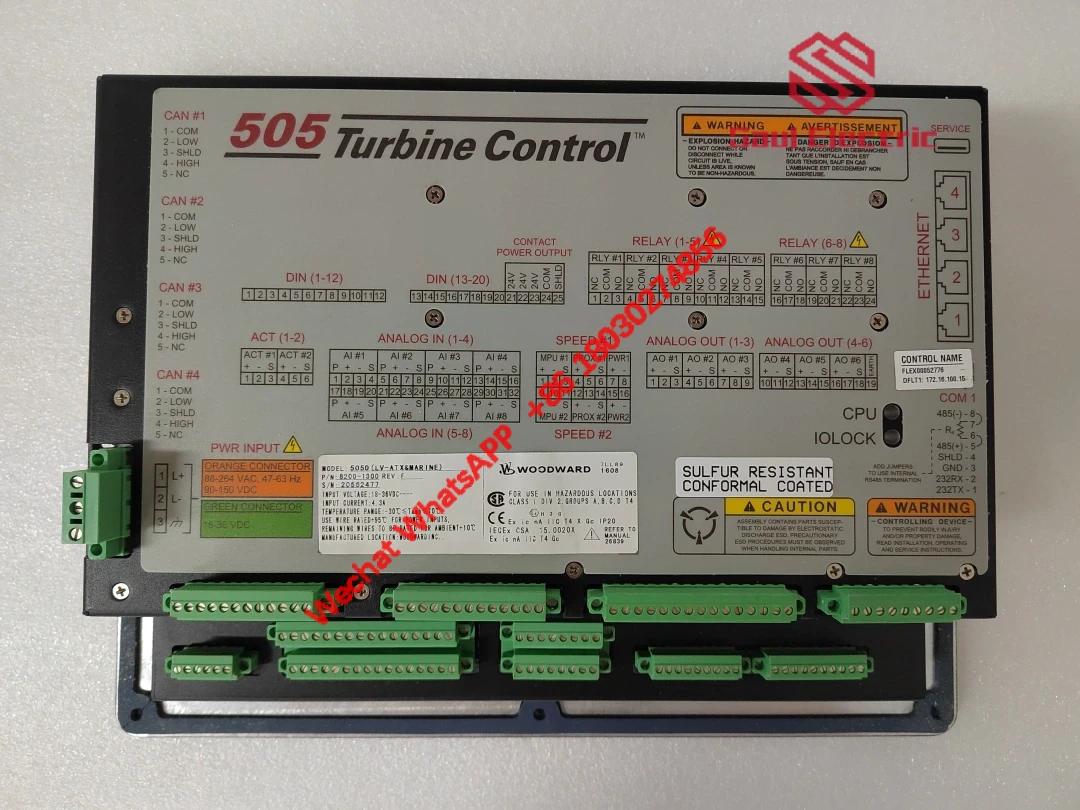 Woodward 8200-1300 Digital Governor Turbine Control Module