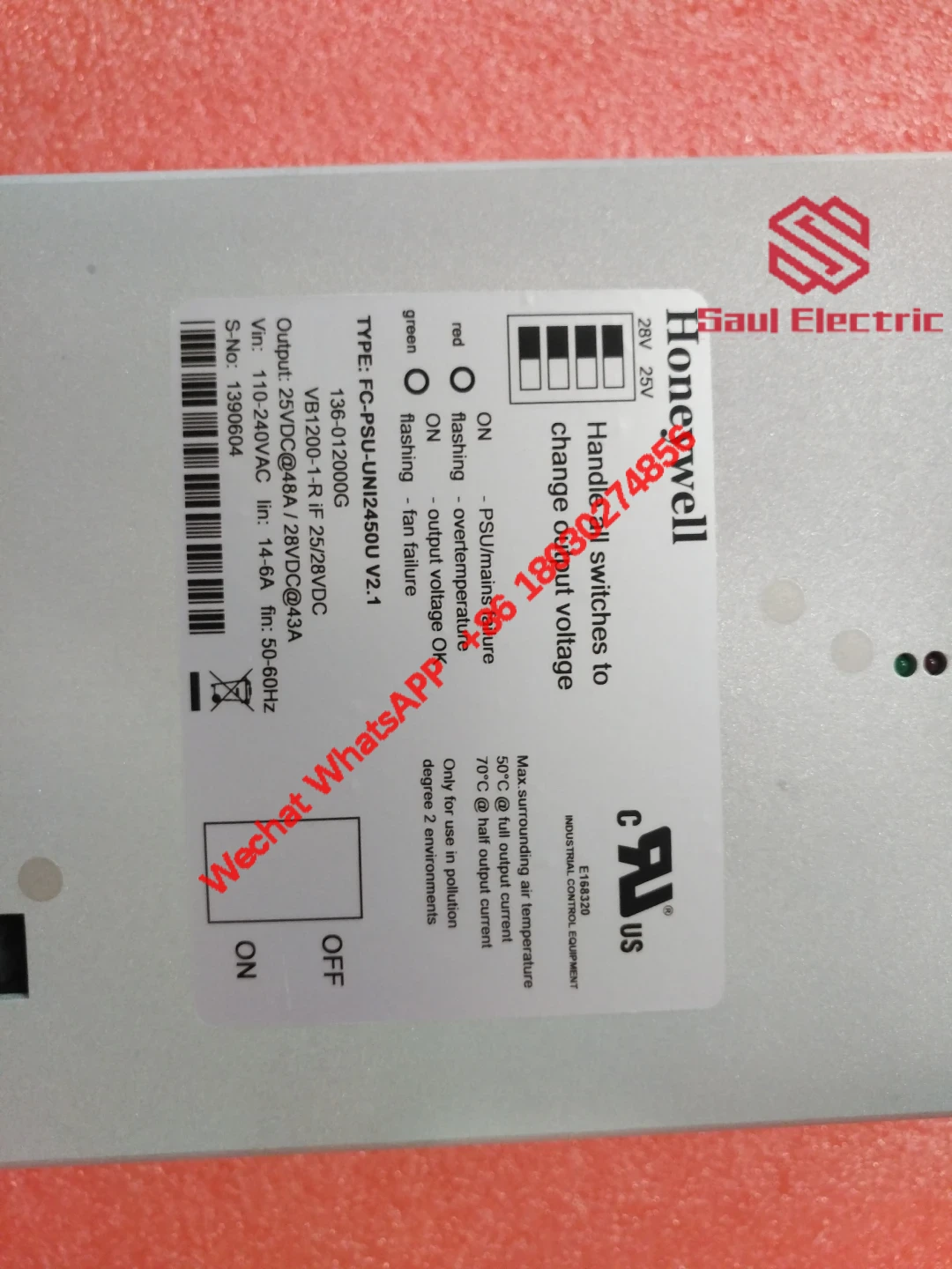 Honeywell FC-PSU-UNI2450U V1 Industrial Power Supply Module